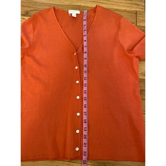 Charter Club, women's orange button front silk blend cardigan size PL - Picture 7 of 8
